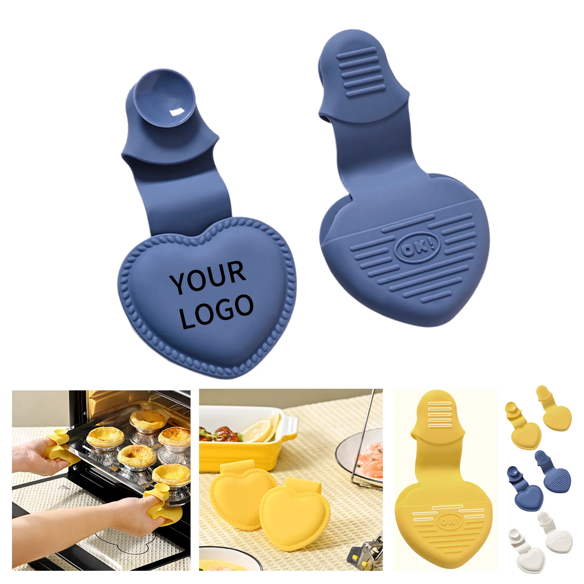 Silicone Heart Insulated Glove Clip Oven Mitts 7
