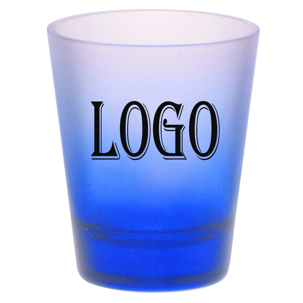 2oz Frosted Blue Shot Glass 3