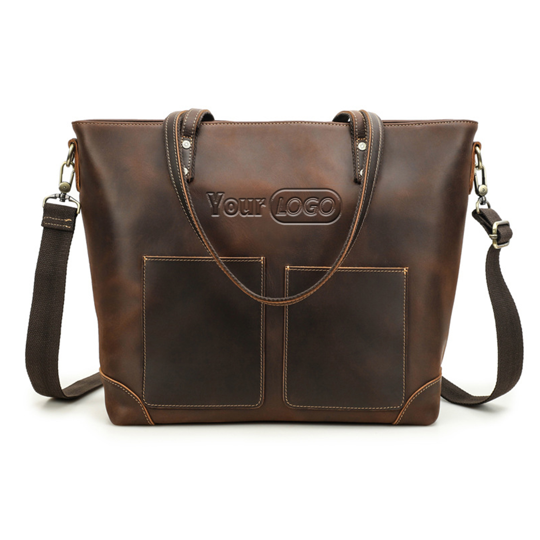 Leather High-capacity 14.2 inch Cross-body Bag Men Women 2