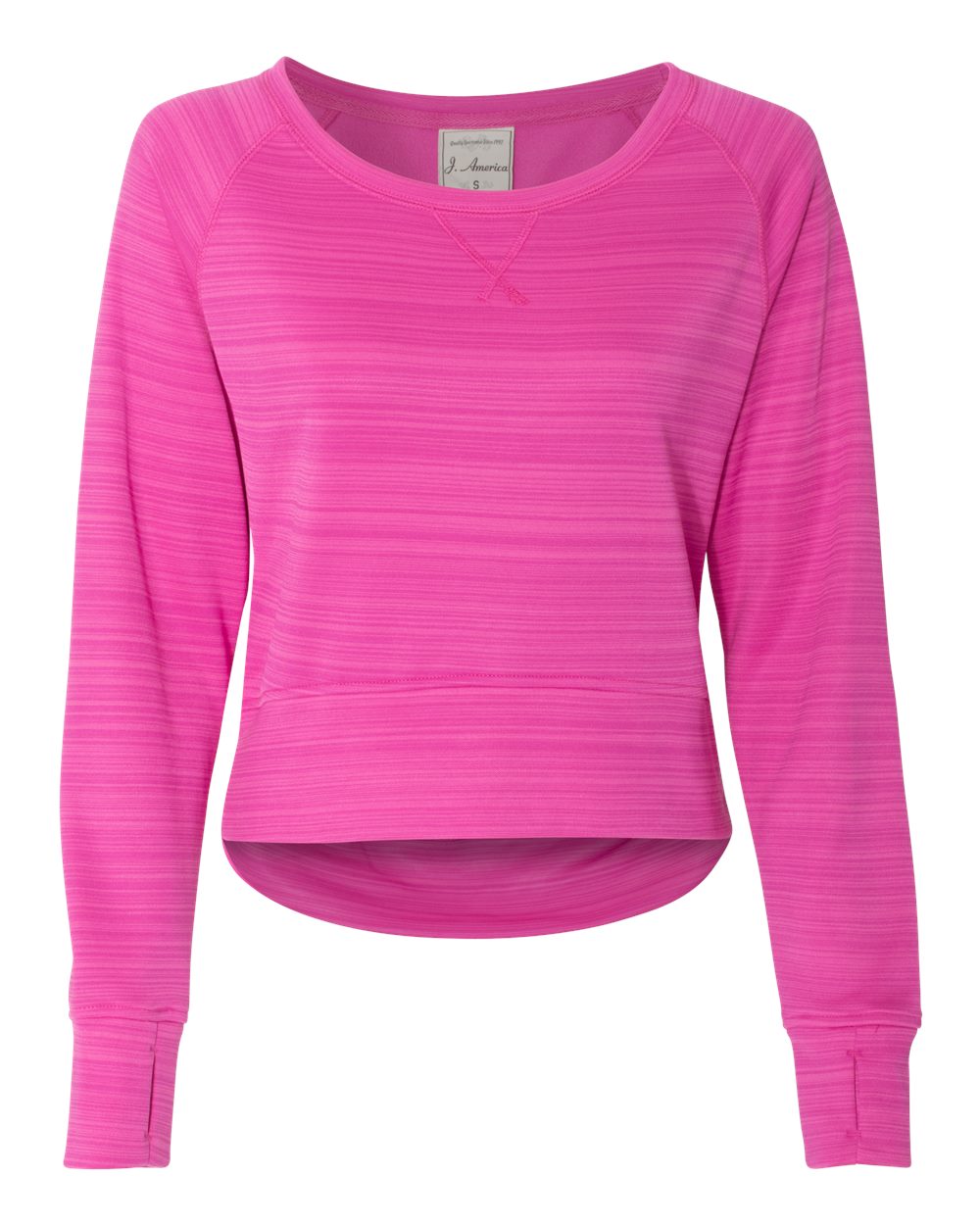 Women's Odyssey Striped Performance Fleece Hi-Low Crewneck Sweatshirt - 8663 12