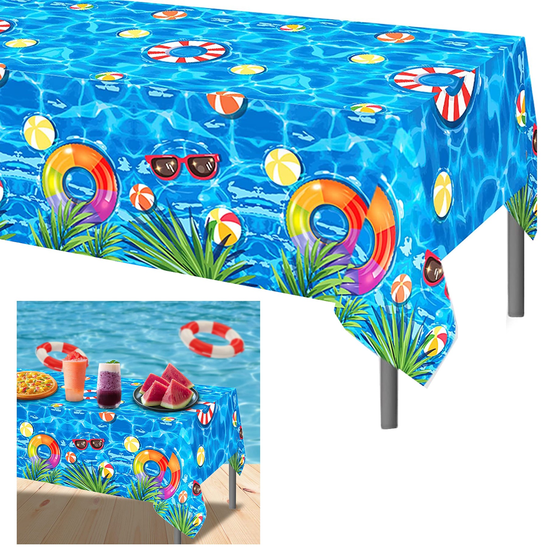 Disposable Pool Party Tablecloth Summer Beach Tablecloth 2