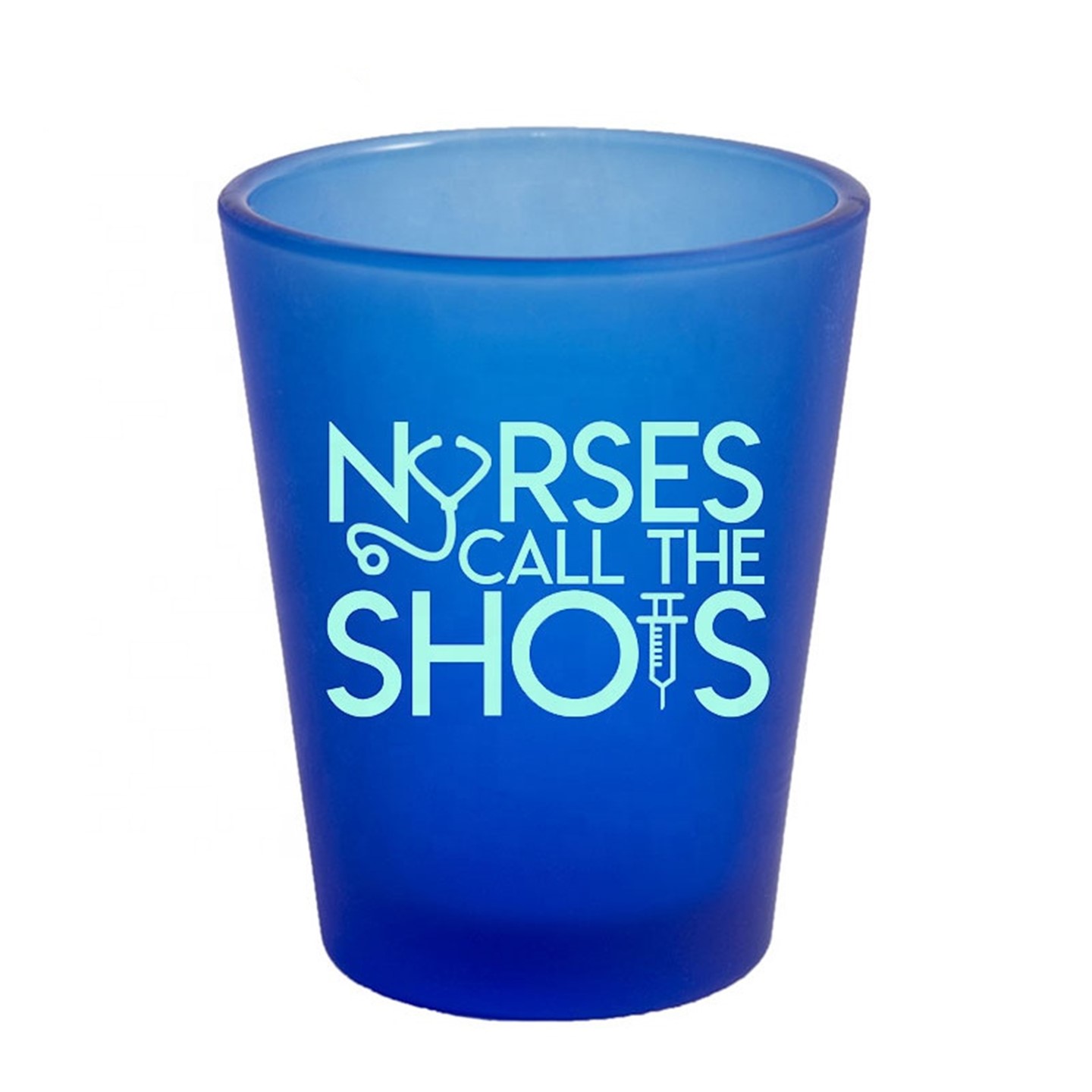 Customized Frosted Blue Shot Glass 1 75 Oz 1