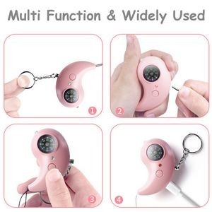 Wings Shaped Safety Alarm Keychain With LED Light And 120DB Panic Sound 10