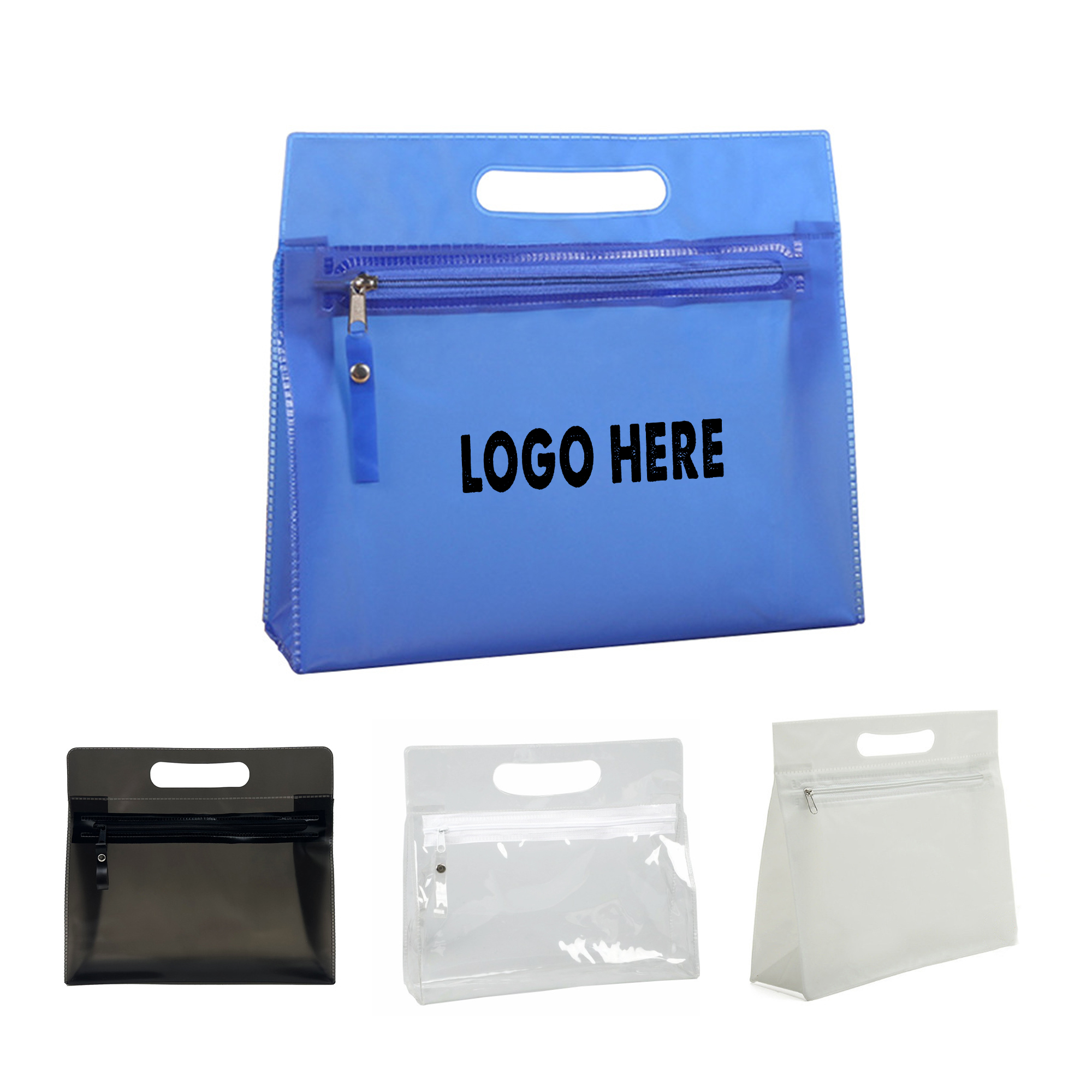 Portable PVC Transparent Waterproof Cosmetic Bag With Zipper 1