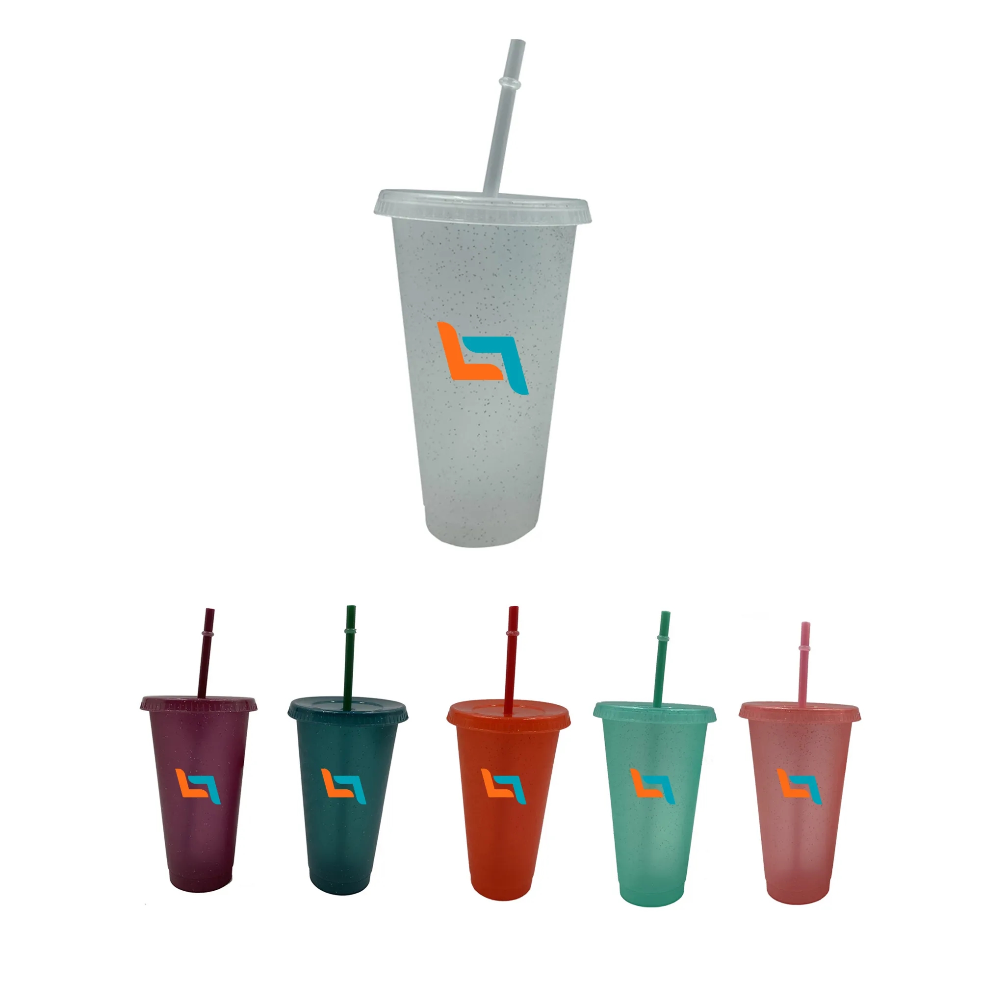 16OZ Plastic Sports Cup With Straw 2