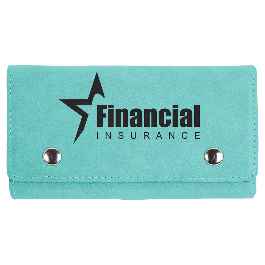 Teal Leatherette Card & Dice Set 2