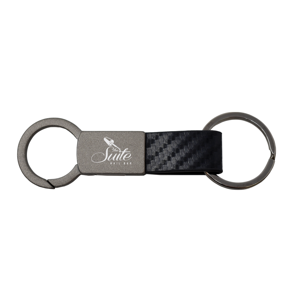 Carbon Fiber Strap Metal Key Chain 1