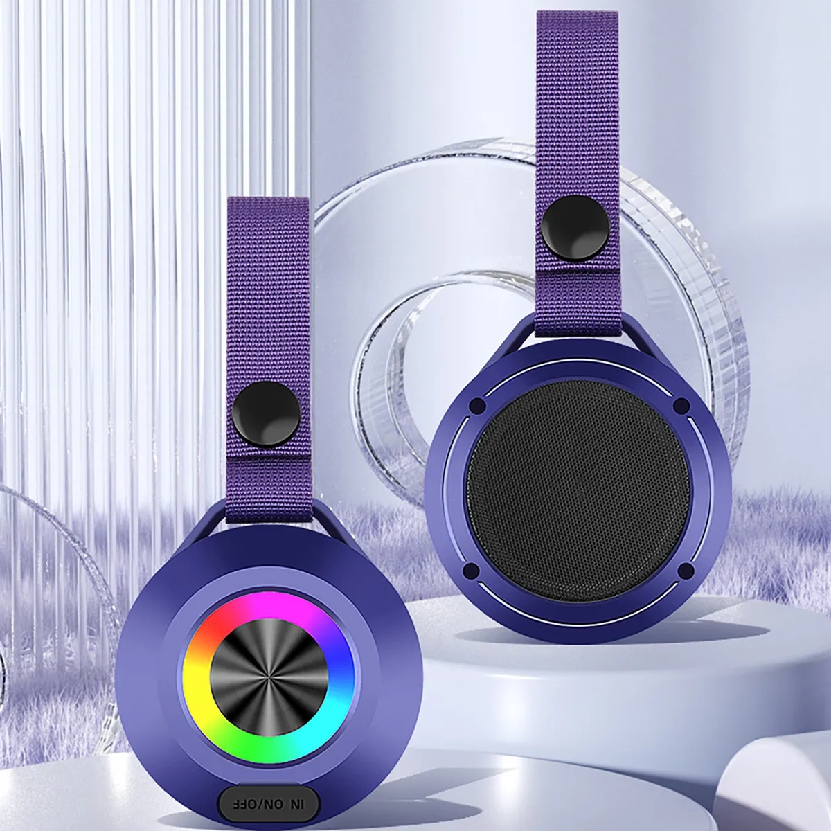 Portable Waterproof Bluetooth Speaker With Colored Light 1