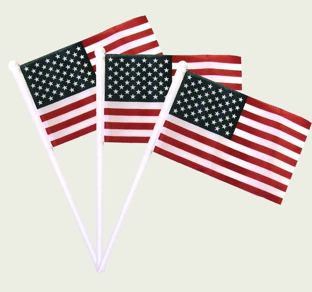 4"x6" USA Flag With White 12" Pole - USA American US Flag 2