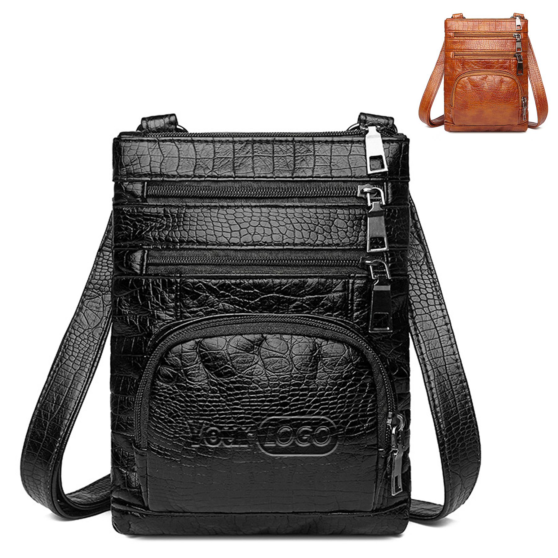 Leather Multi-Pocket Crossbody Bag 5
