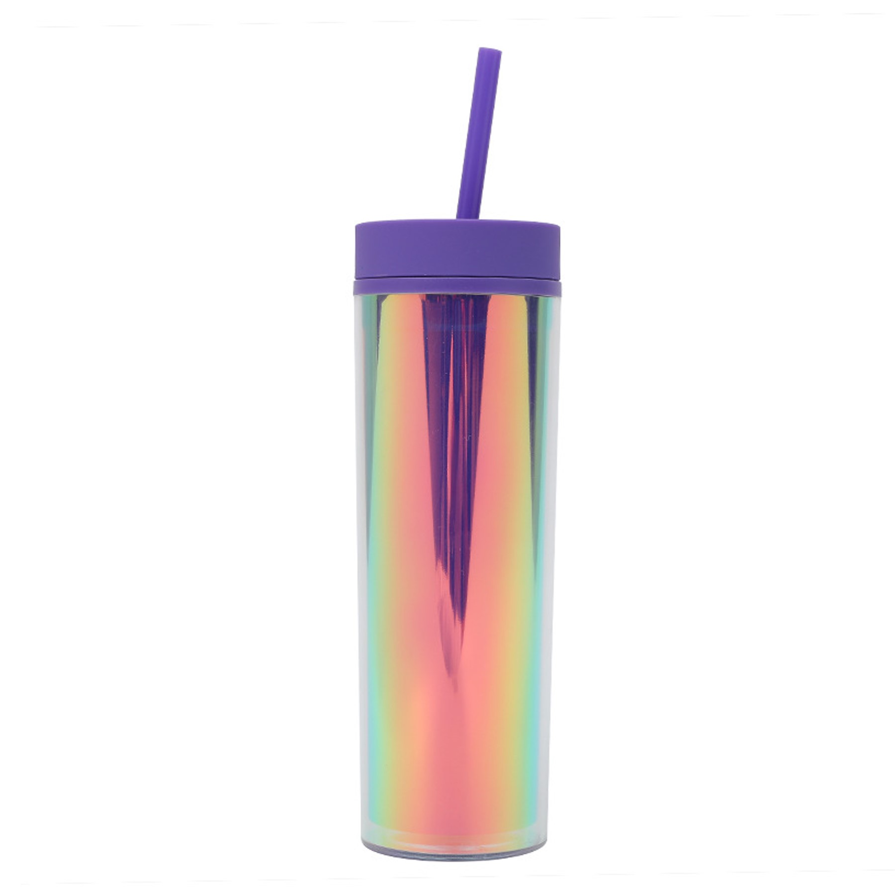 Dazzling Color Double Wall Straw Cup (direct import) 2