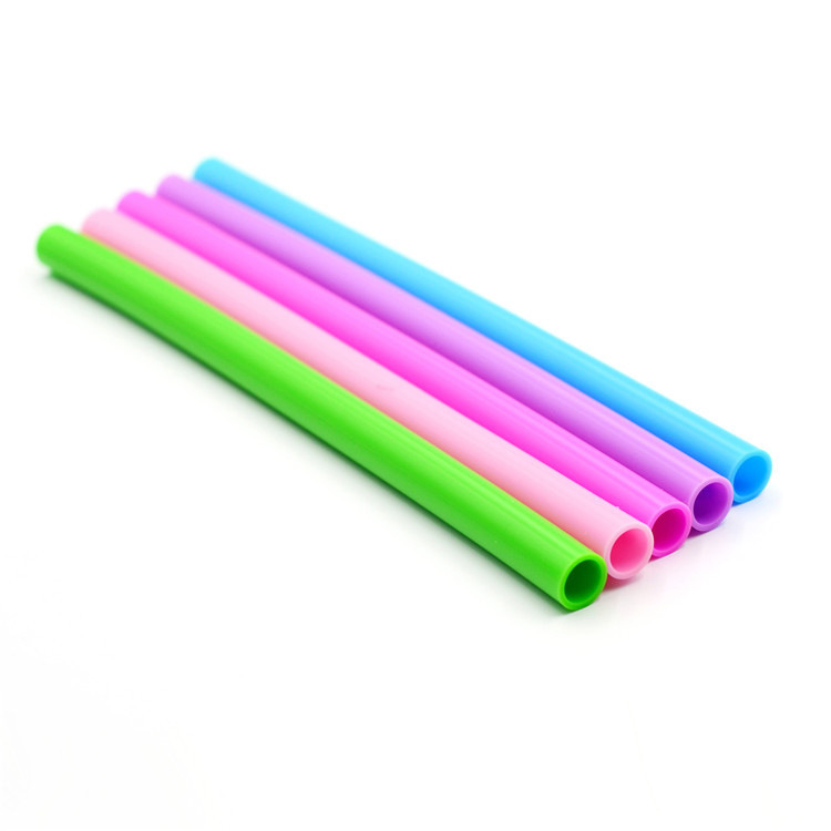 3/8"D Bent Straight Rainbow Silicone Straws 2