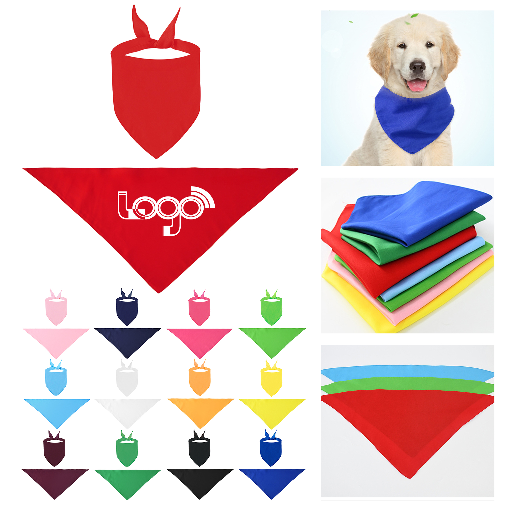 Customizable Pet Bandana in Solid Colors 3