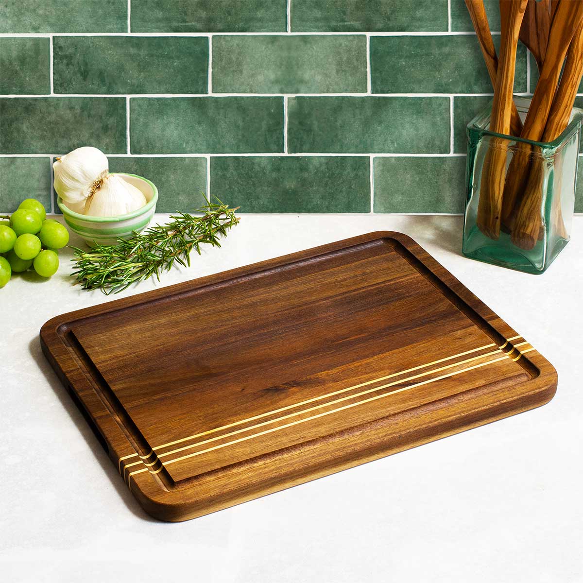 14" Rock & Branch® Dark Acacia Pinstripe Board 3