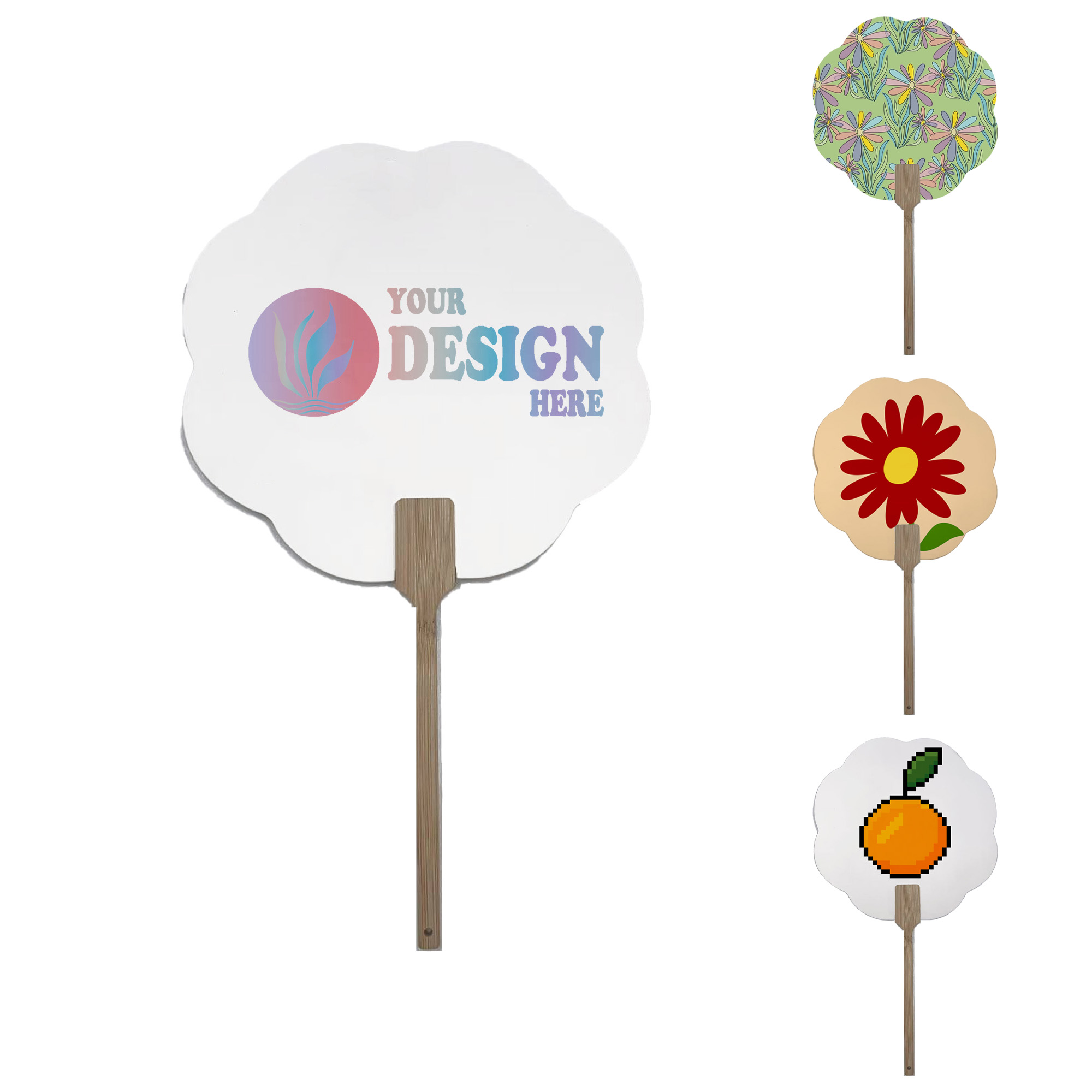 Eco Friendly Paper Fan with Wood Handle 4