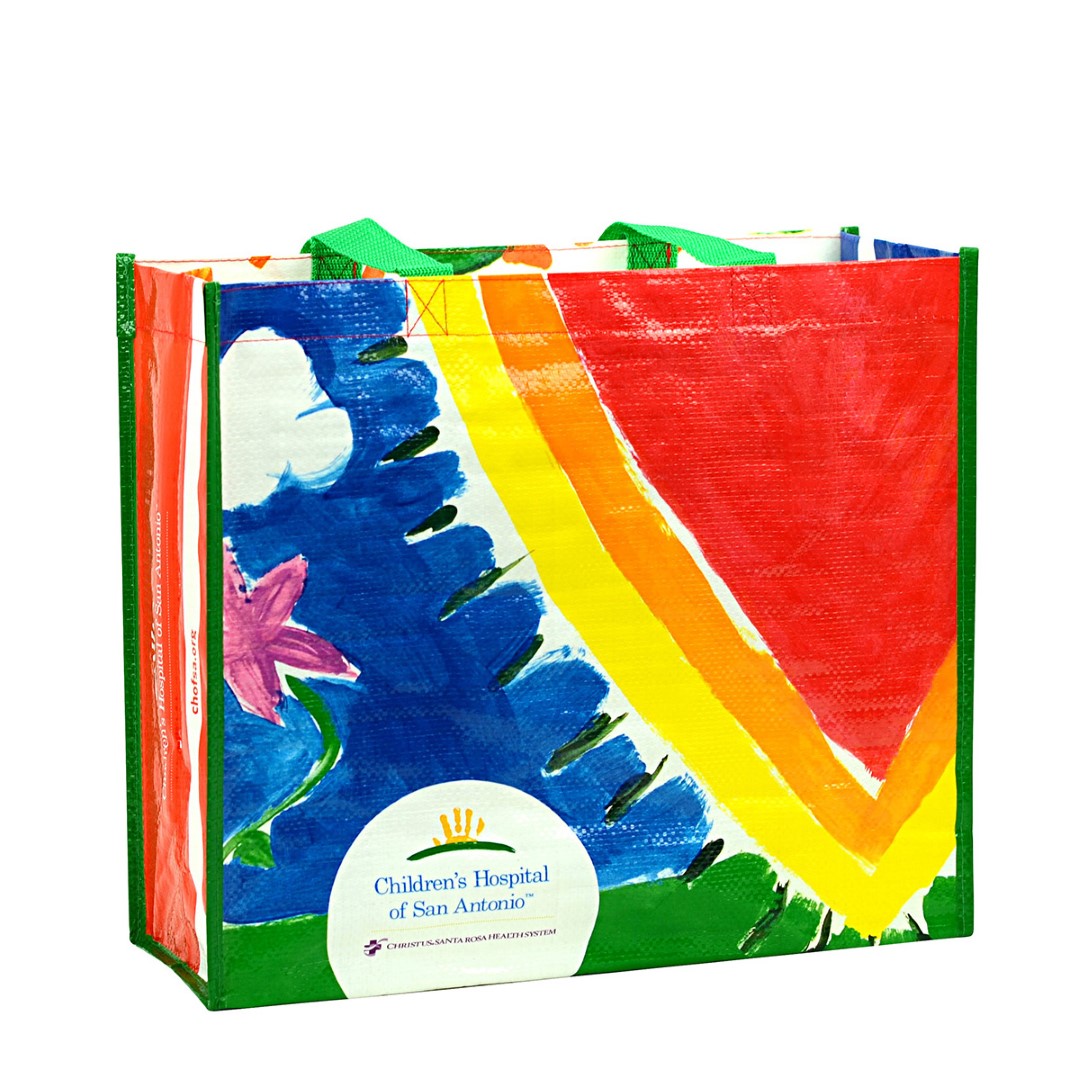 Custom 145g Laminated Woven PP Tote Bag 15"x13.5"x6" 1