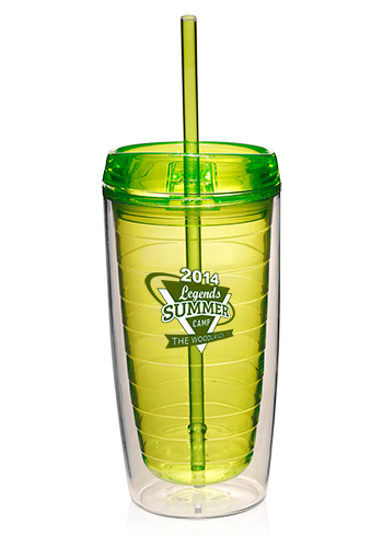16 oz. Double Wall Tumblers with Straw 15