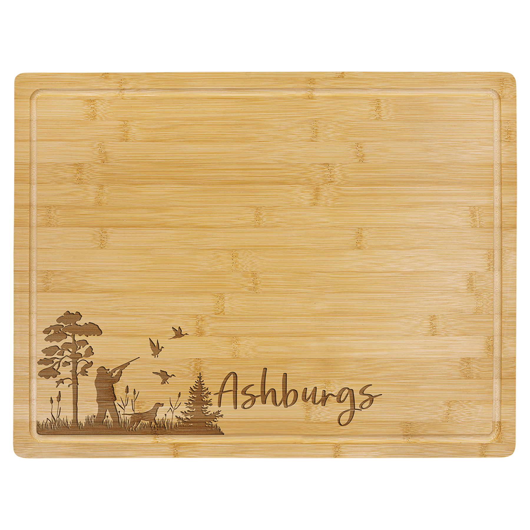 19 3/4" x 15" Bamboo Cutting Board with Drip Ring 2