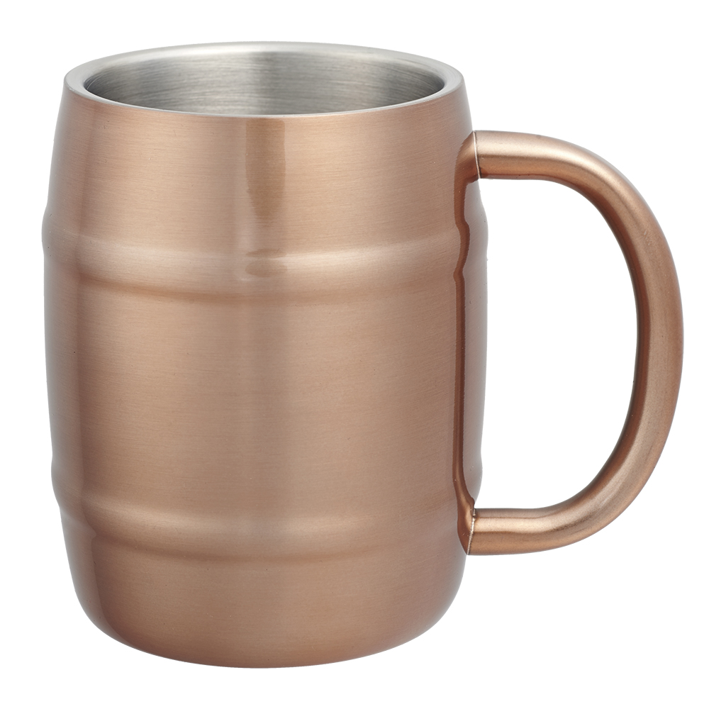14 oz Ankara Copper Coated Stainless Steel Moscow Mule Barrel Mugs
