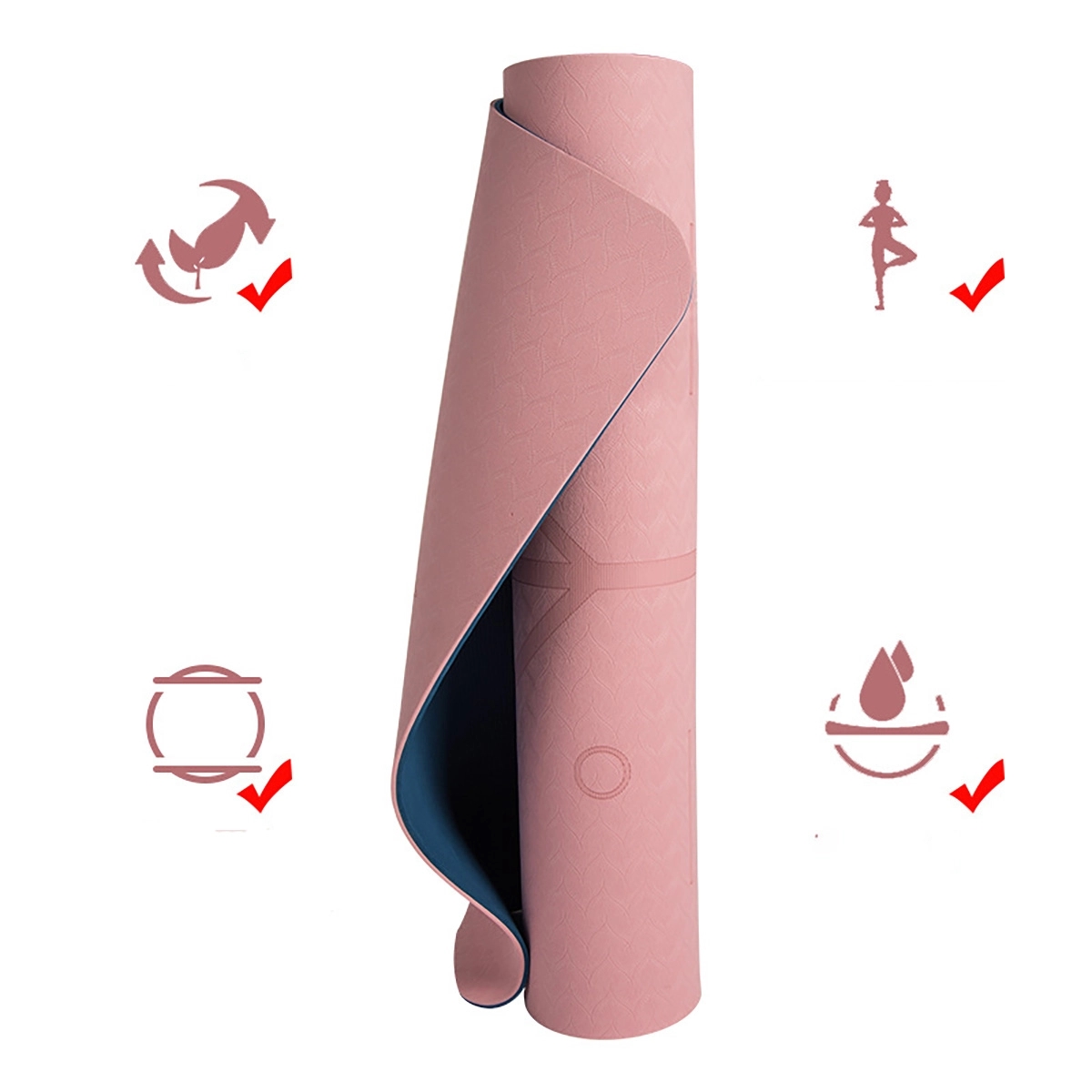 Tpe Yoga Mat With Two-Color Body Line 3
