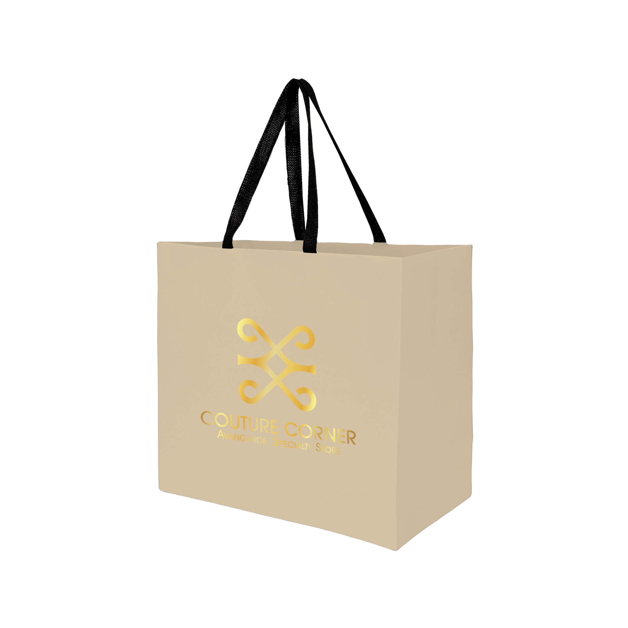 Sugarcane Paper Bag with Embedded Web Style Paper Handles - 3
