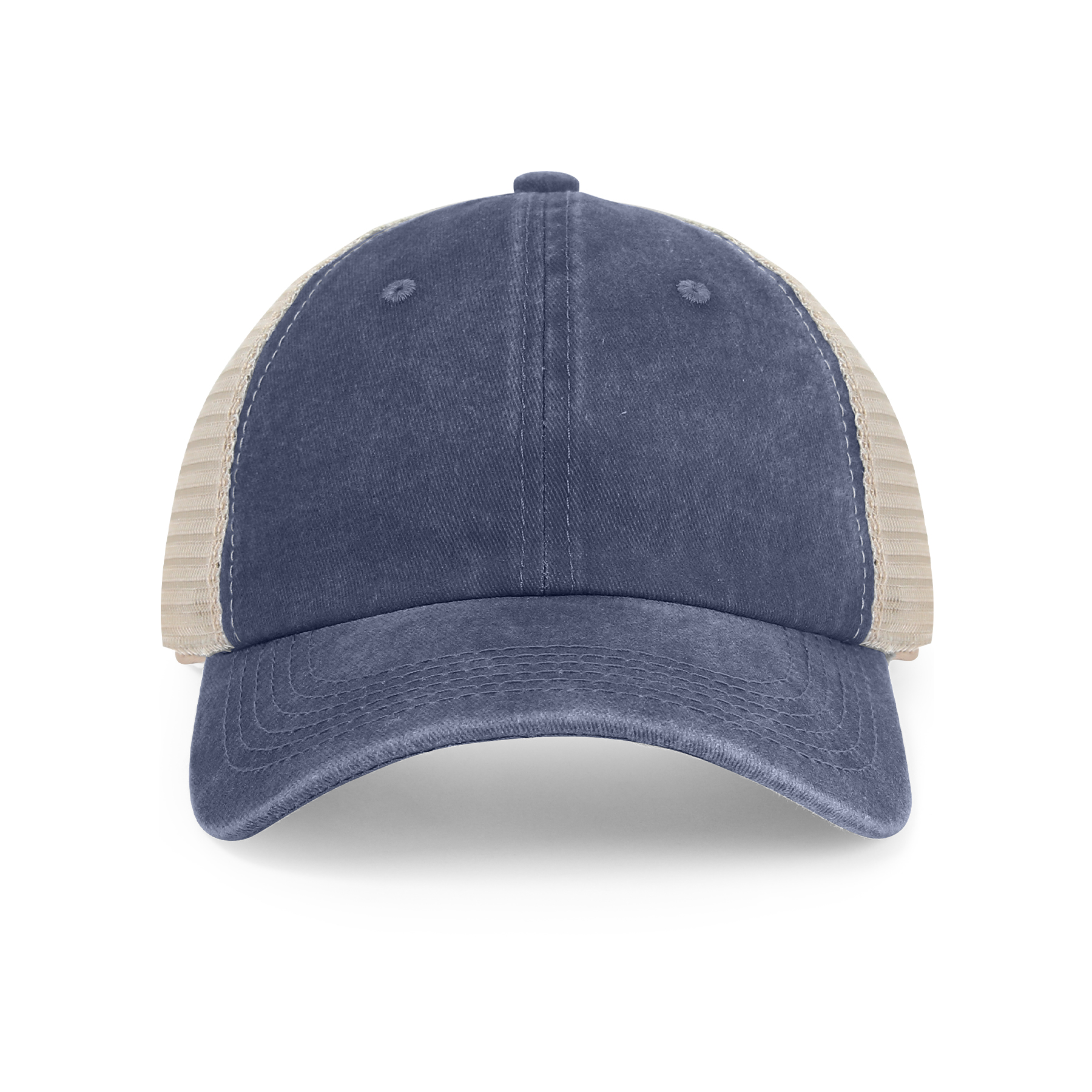 6 Panel Pigment-Dyed Cotton Soft Trucker Cap Vintage Mesh Hats 5