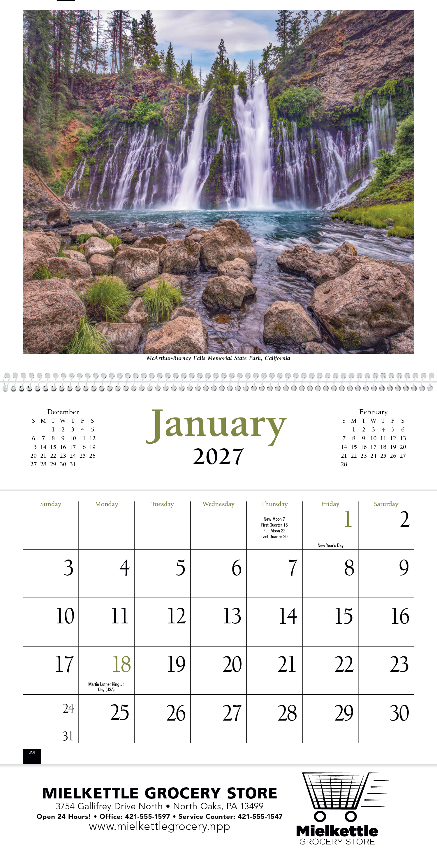 HotLine® Products Scenic America® Pocket Calendar 24
