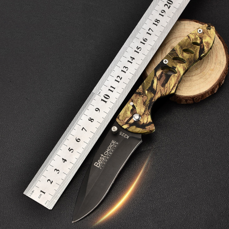 Camouflage Stainless Steel Folding Pocket Knife 2