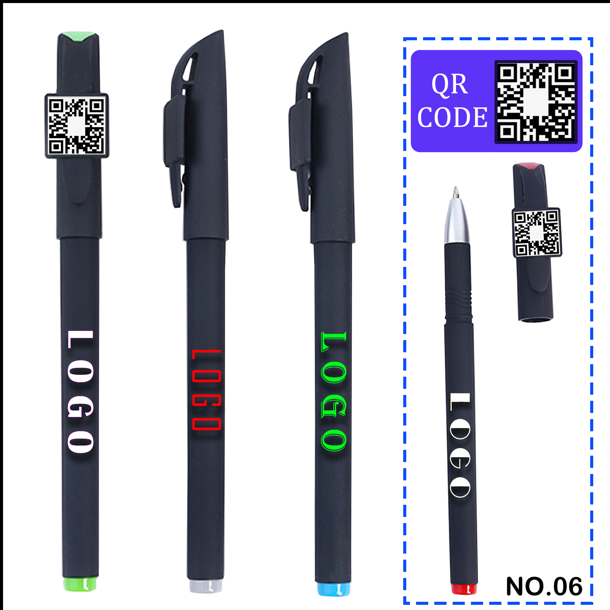 Skin-friendly ballpoint pens with QR codes 1