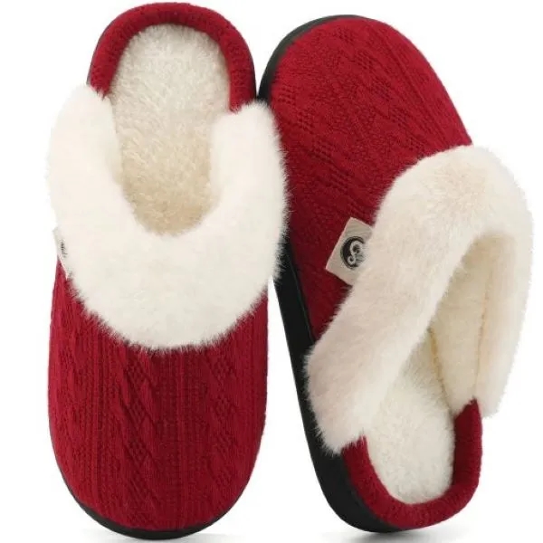 Ecetana Women's Warm Knit House Slippers with Memory Foam 8