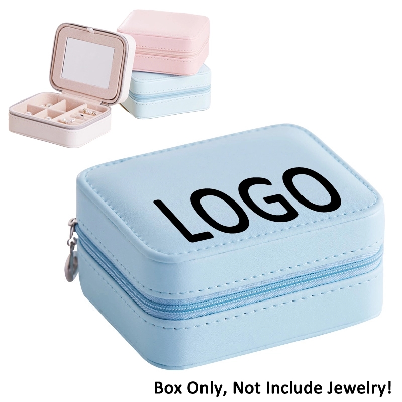Portable Travel 2-Layer Jewelry Organizer Box with Mirror 11