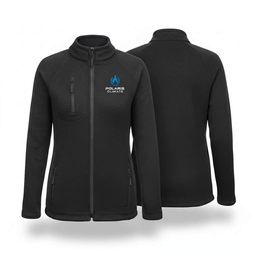 Women's Heathered Full Zipper Brushed Back Fleece Jacket 5