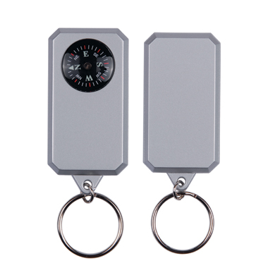 Mini Plastic Silver Compass Key Chain 2