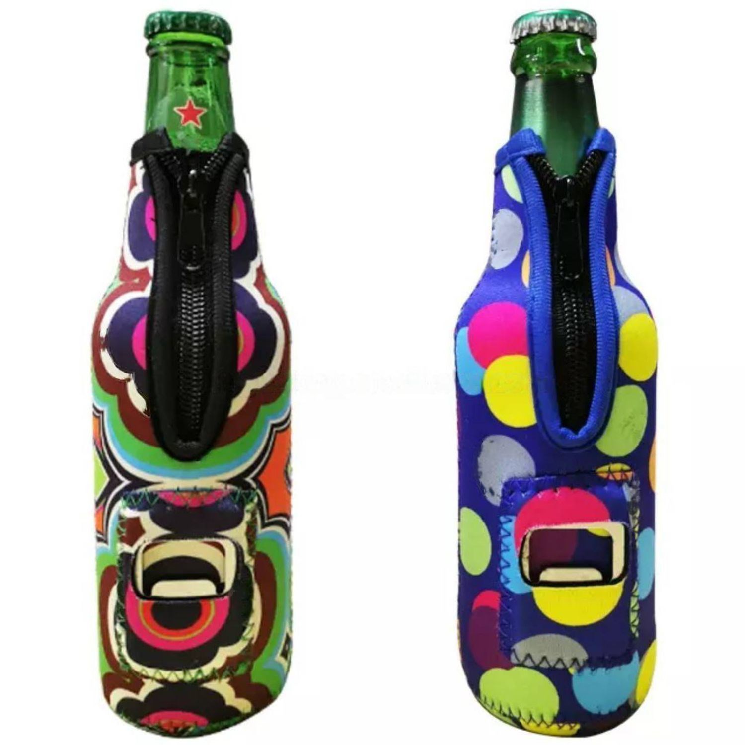 12 Oz. Neoprene Sublimated Bottle Cooler w/ Bottle Opener 2