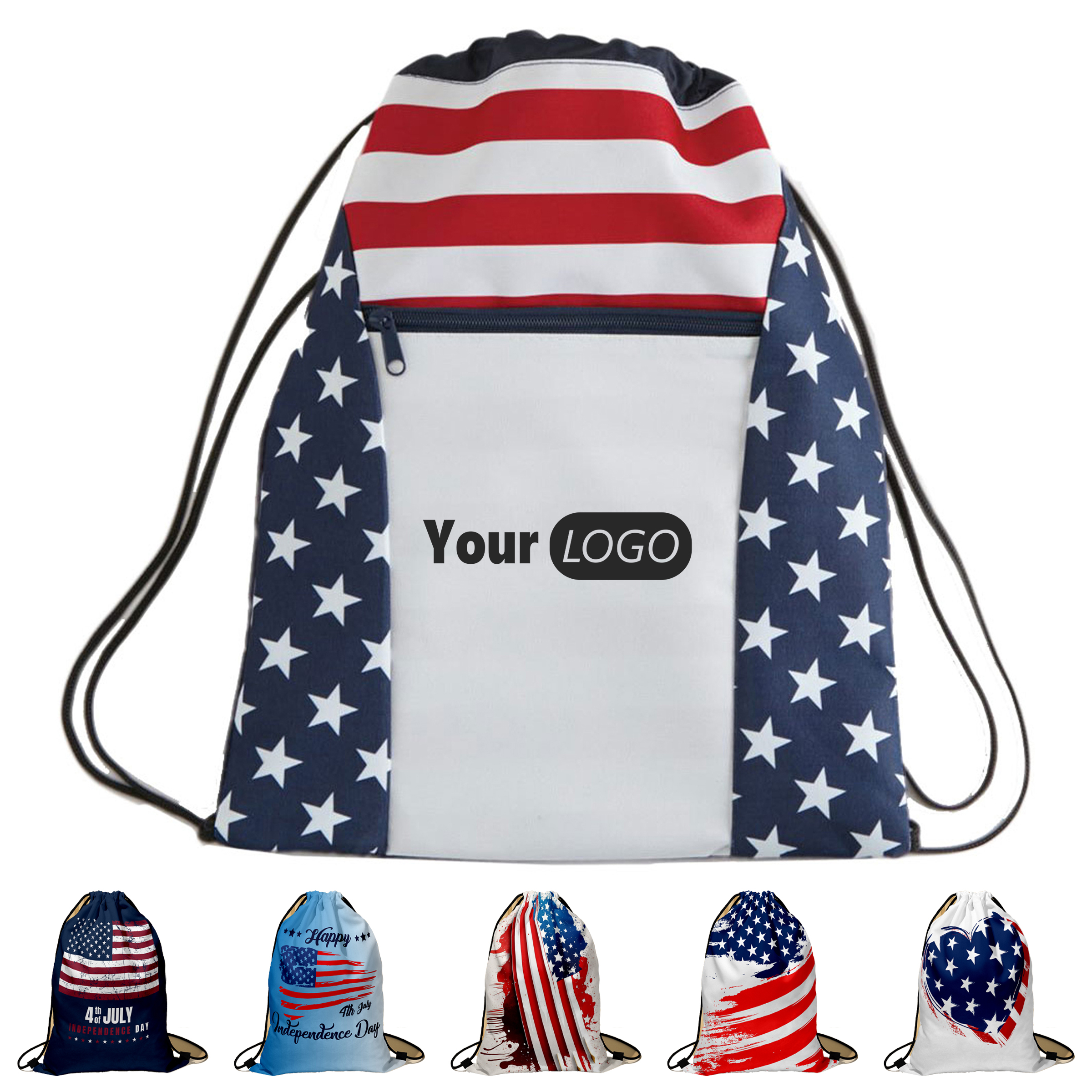 600 Denier & 210 Denier Durable Patriotic Drawstring Backpack ?C Perfect For Everyday Use 3