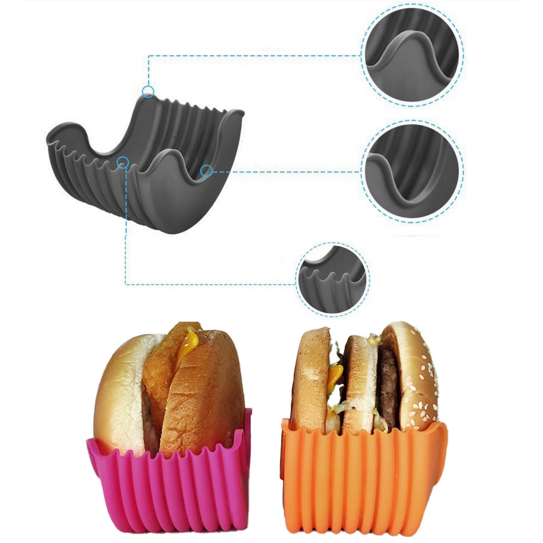 Silicone Burger Holder For Eating 3
