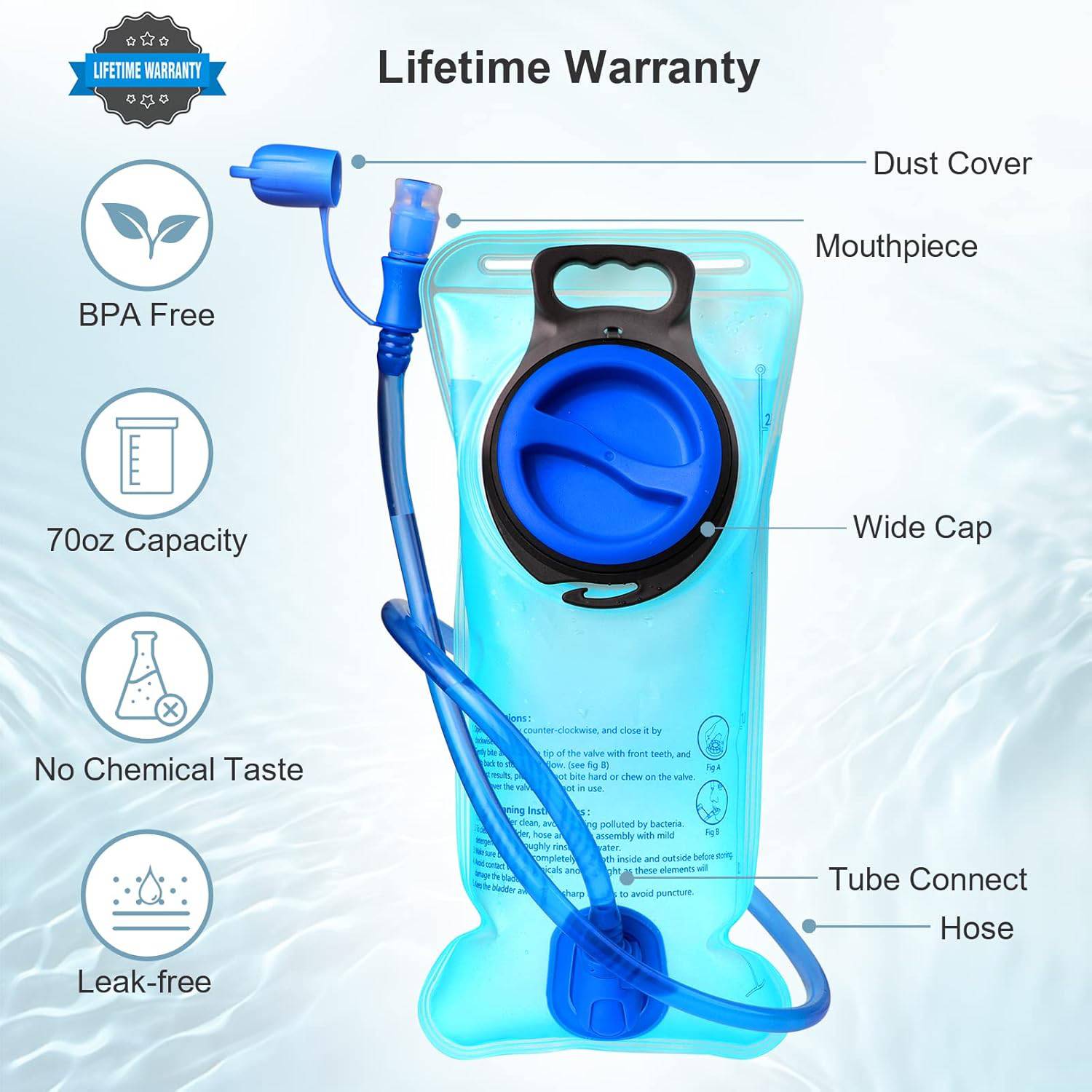 2L Hydration Pack Nylon Water Backpack for Hiking Biking 7
