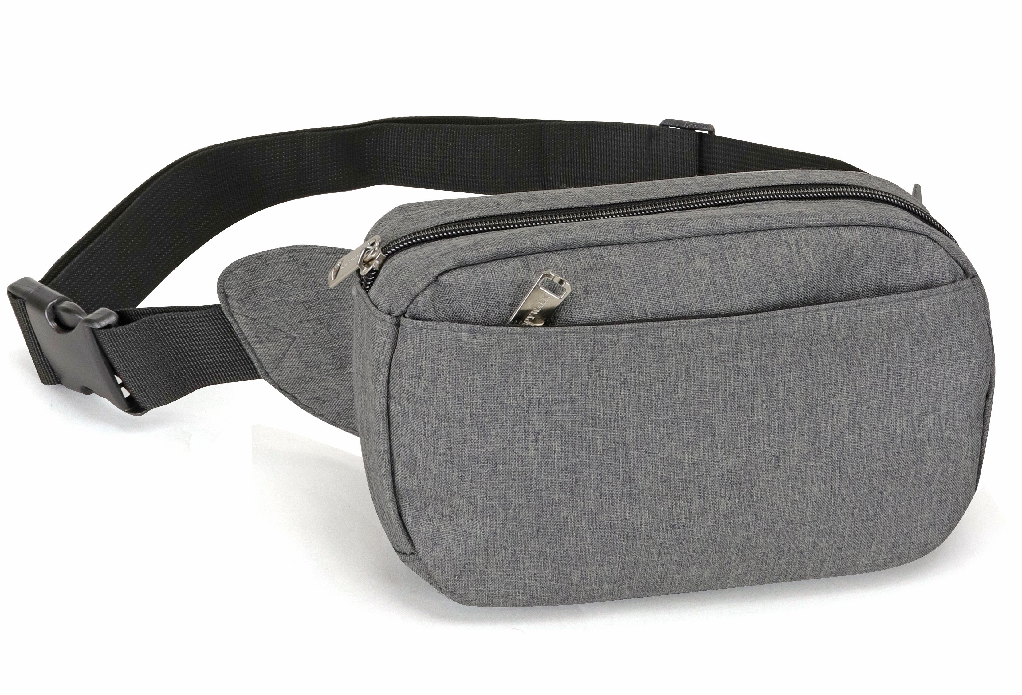 Heather Multi Pocket Zippered Fanny Pack 4