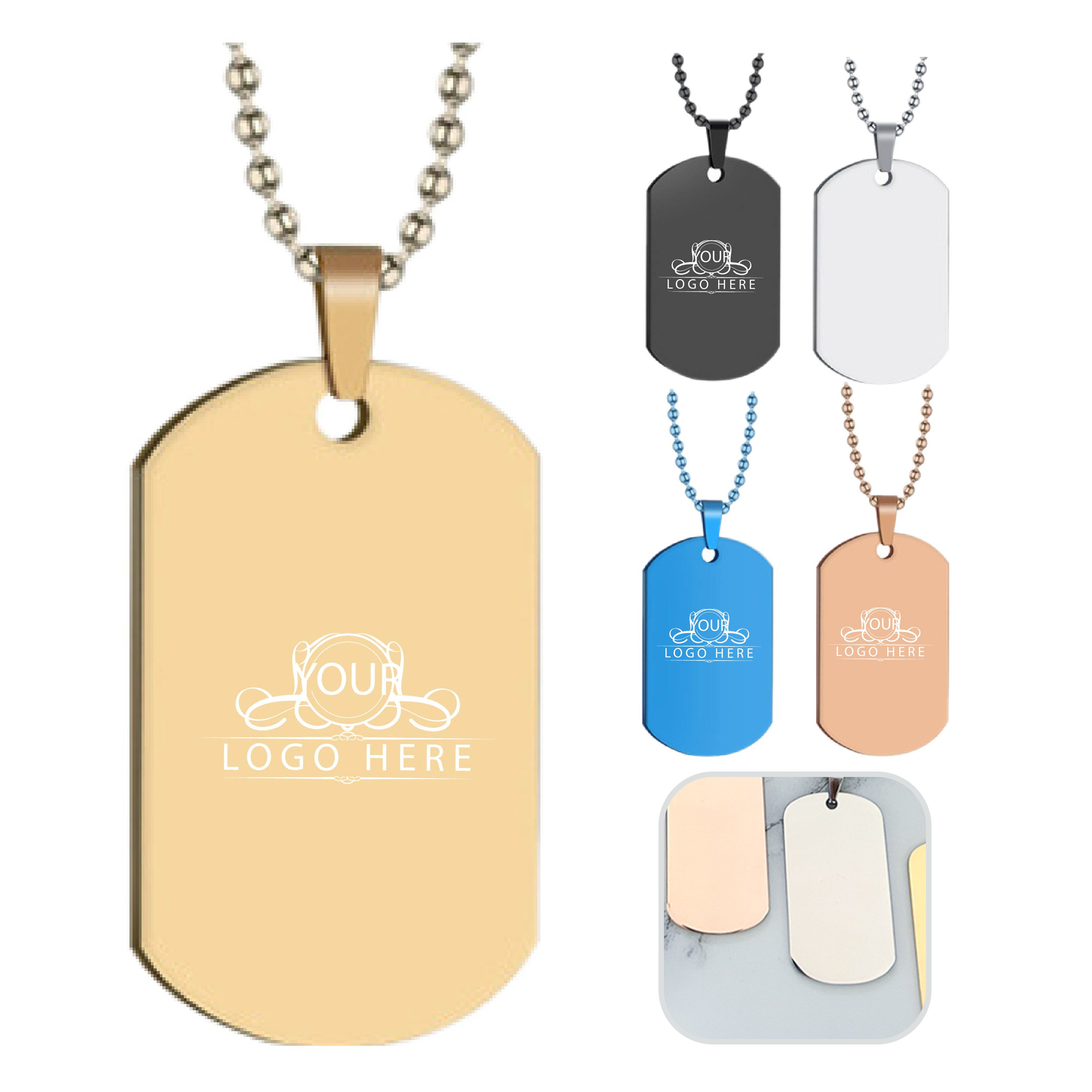 Engraved Metal Dog Tag Keychain 1