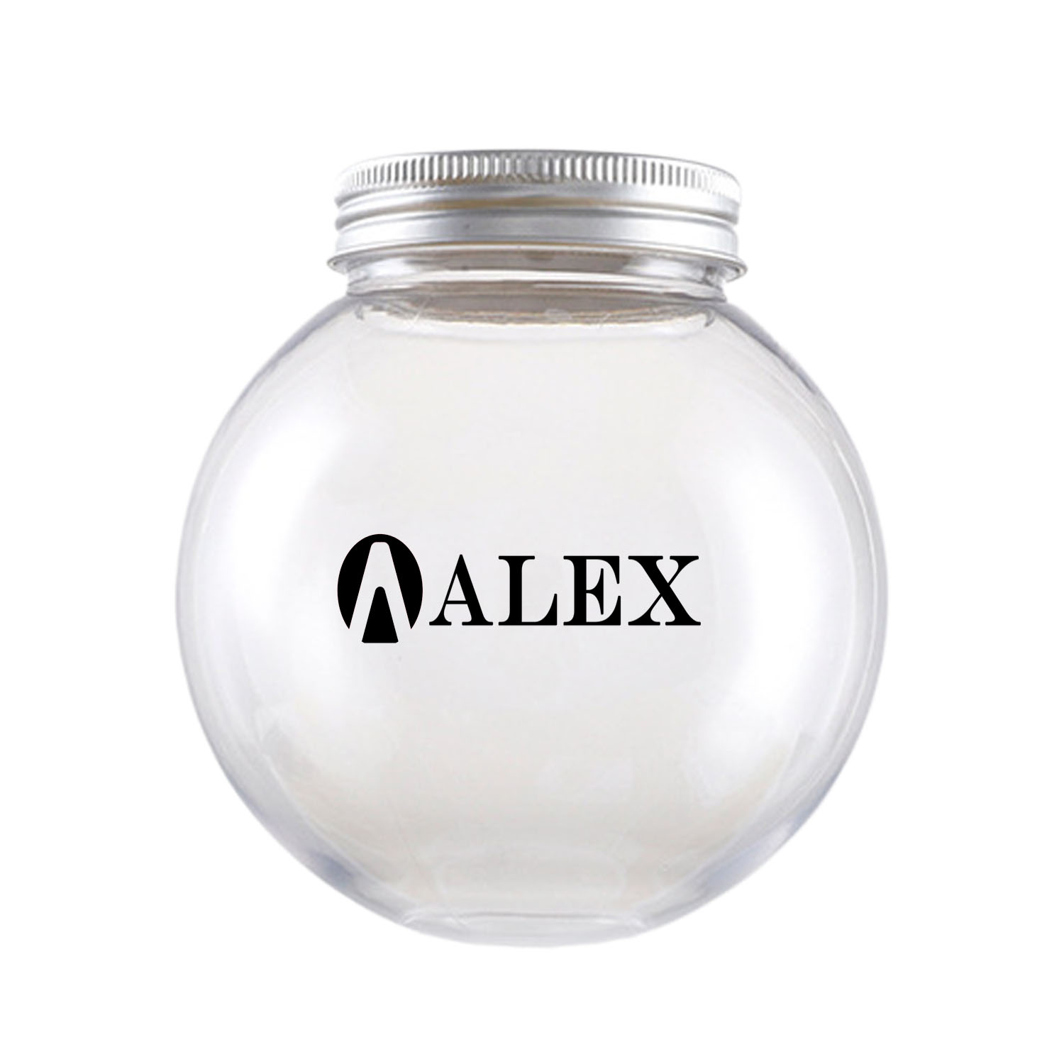 17oz Round Clear Plastic Bottle w/ Lid 3