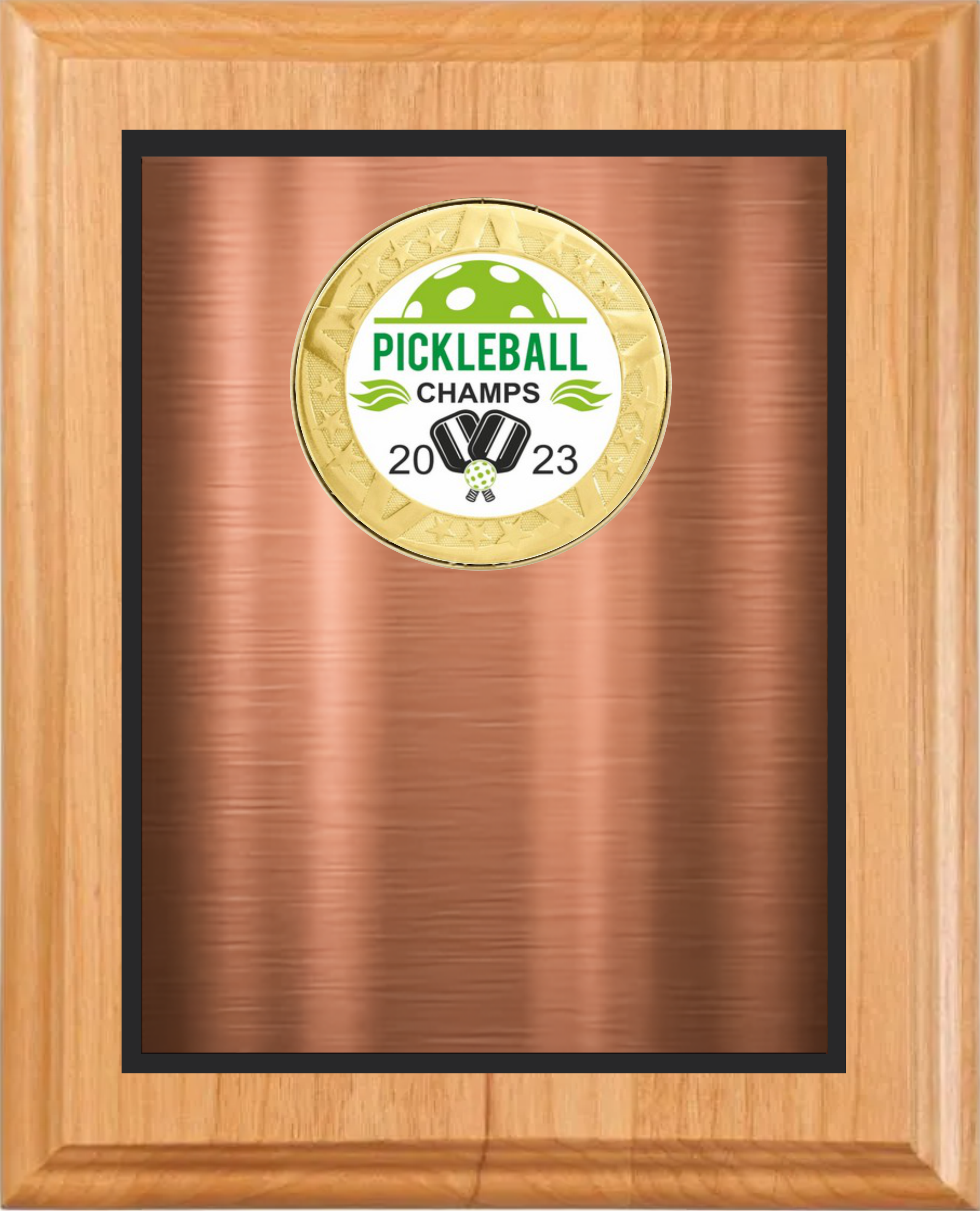 Solid Alder Wood Plaque w/Medallion Over Double Plate 11