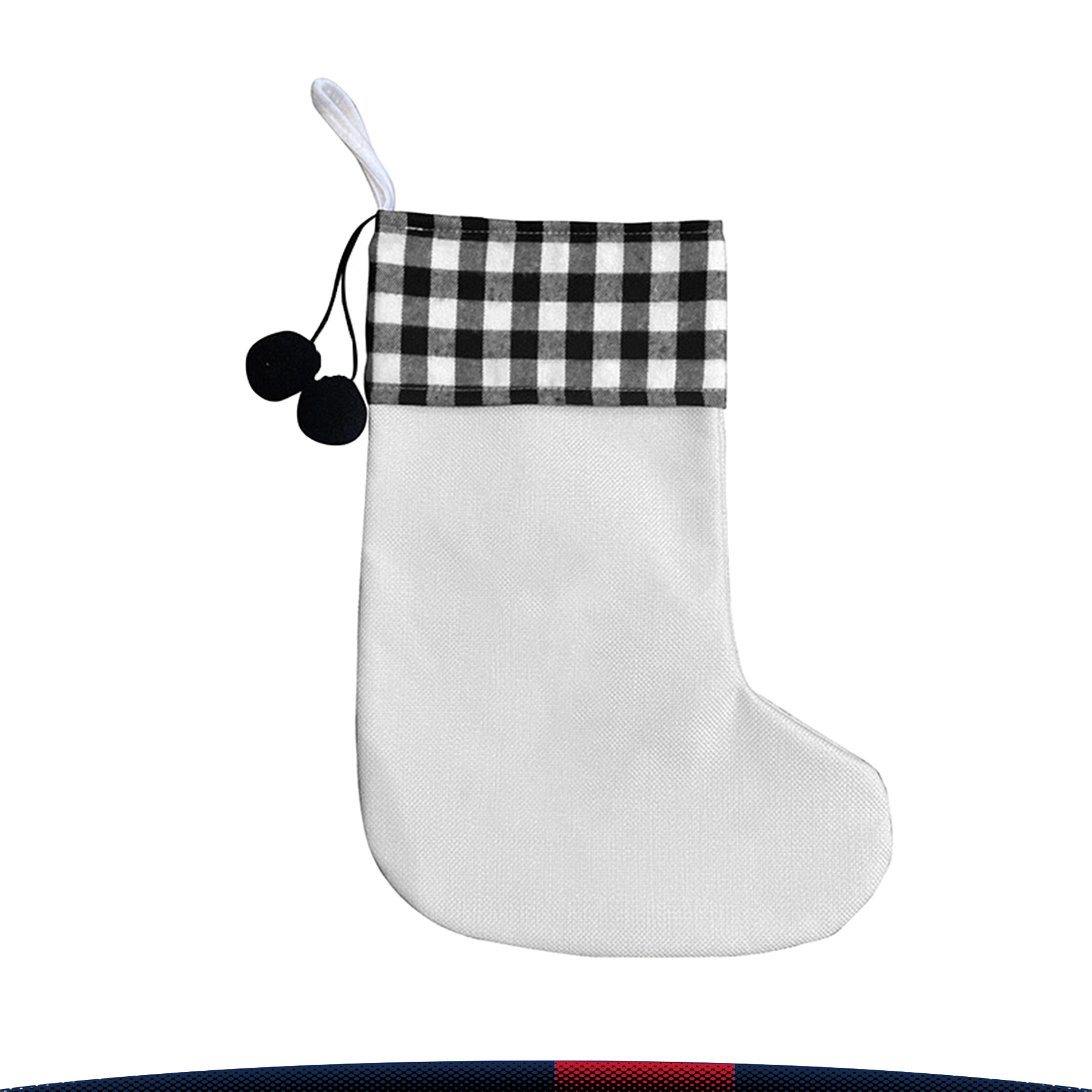 Plaid Pattern Christmas Stocking, custom tote bag with logo imprint 5