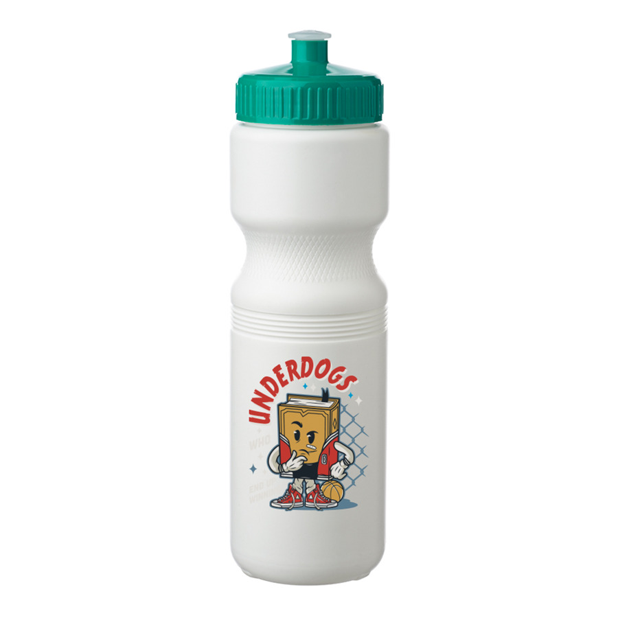 Plastic Water Bottles with Color Push Cap 28 oz. 25