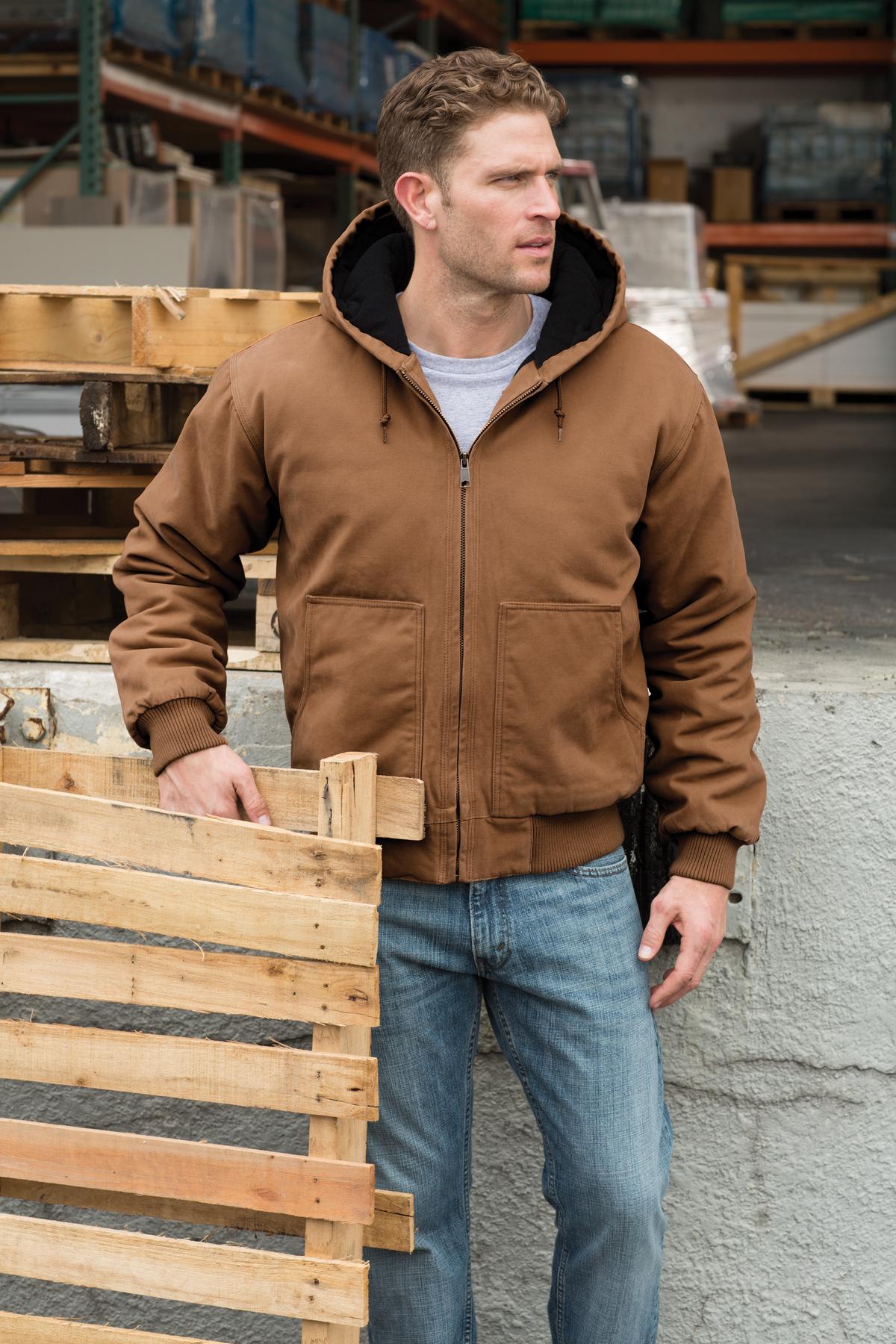 CornerStone Washed Duck Cloth Insulated Hooded Work Jacket. CSJ41 16