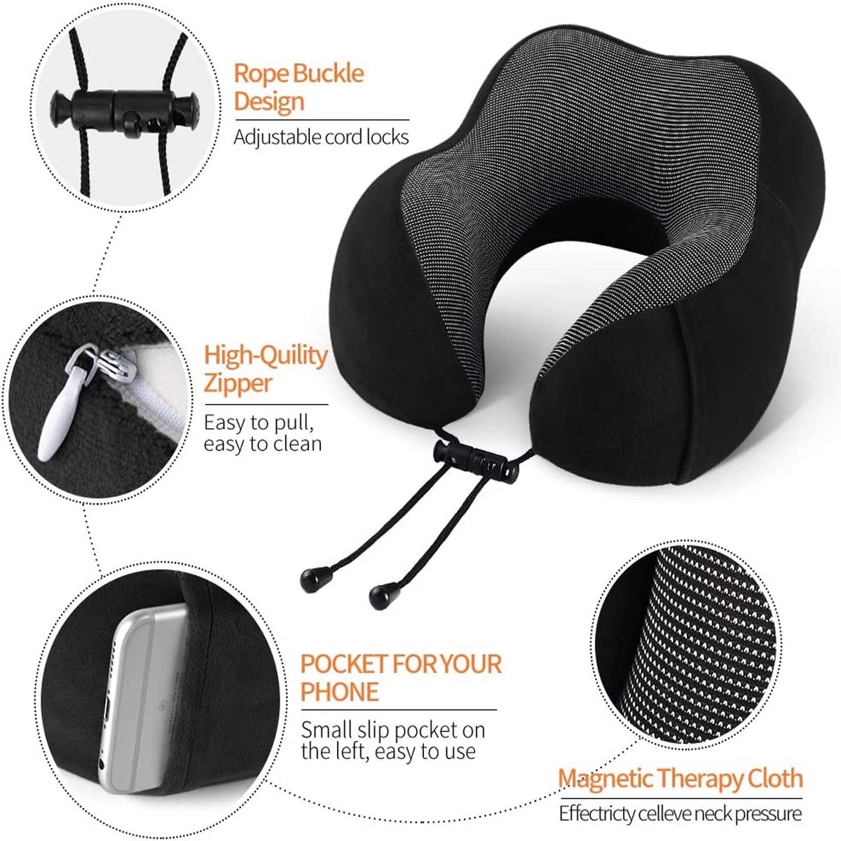 Travel Pillow with Storage Bag and Earplugs 5