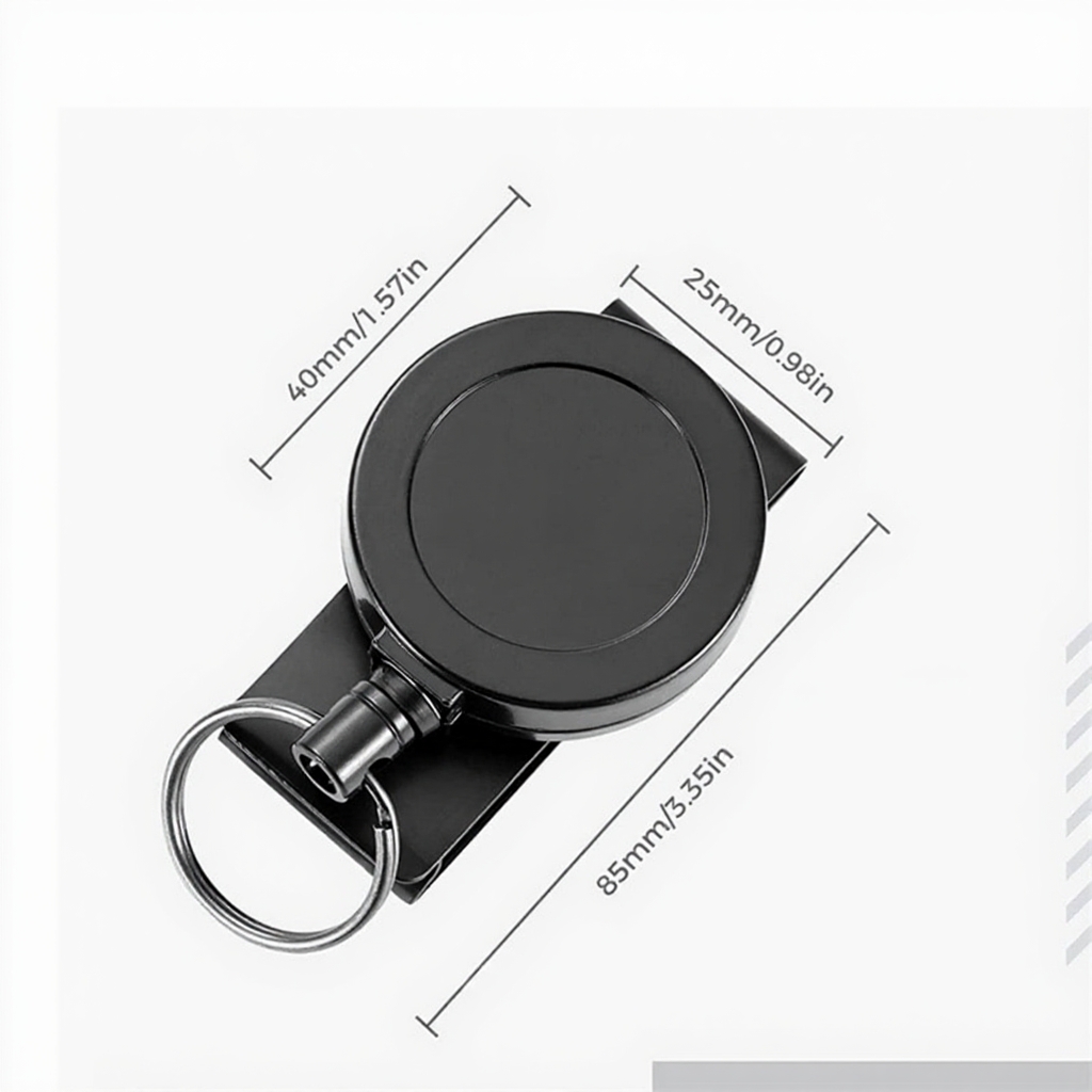 Retractable Badge Holder with Key Ring 3