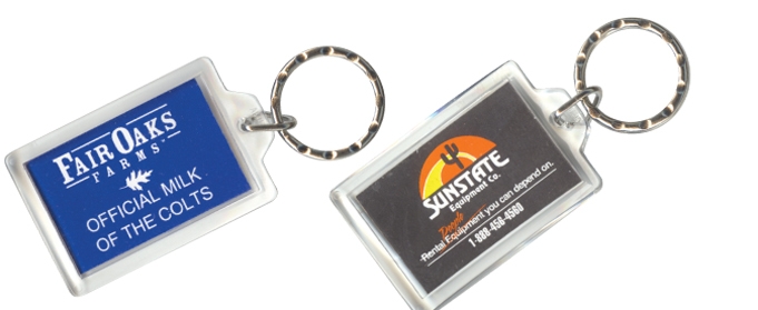 Clear Acrylic Rectangle 2 Sided Key Tag