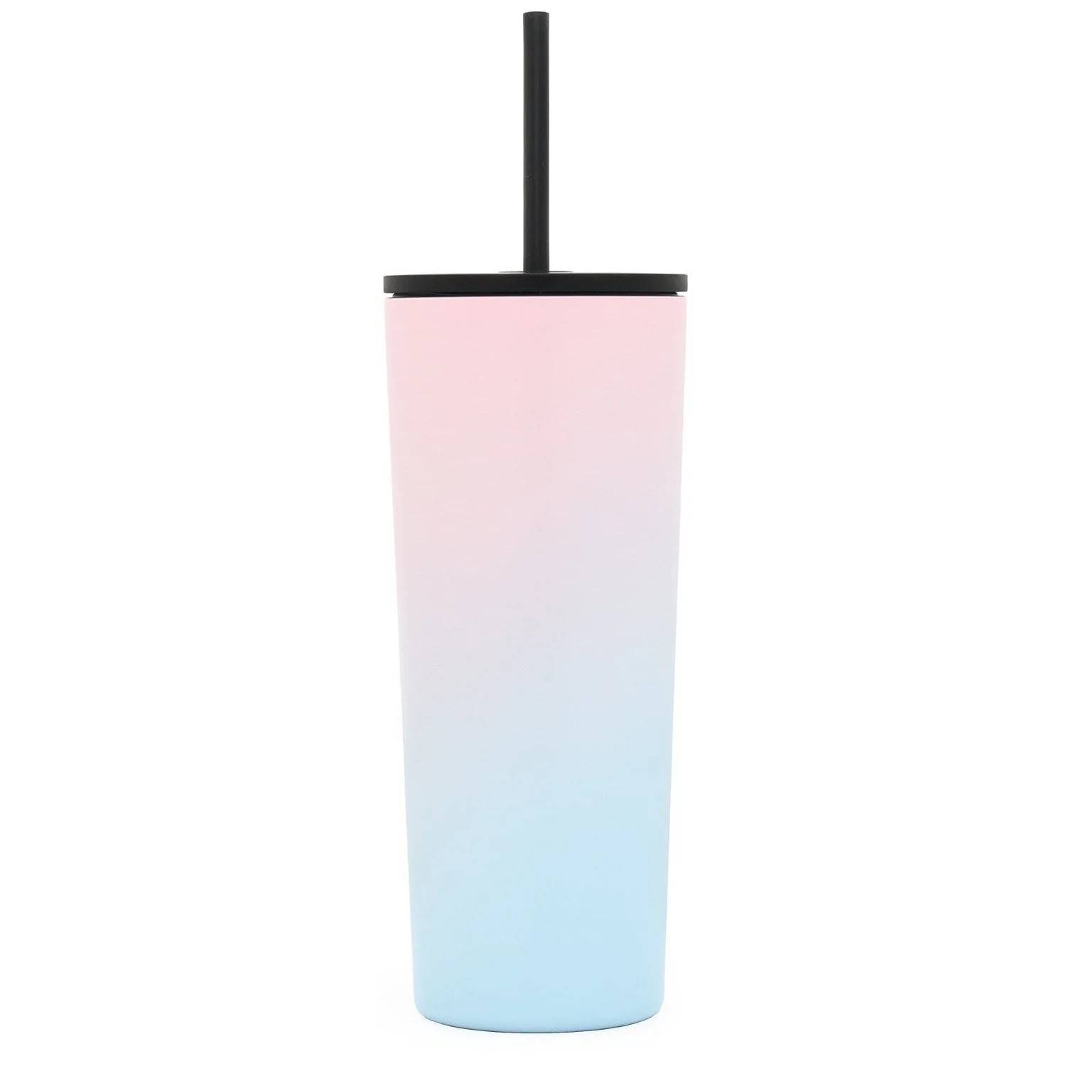 24oz Stainless Steel Coffee Cup with Straw 3