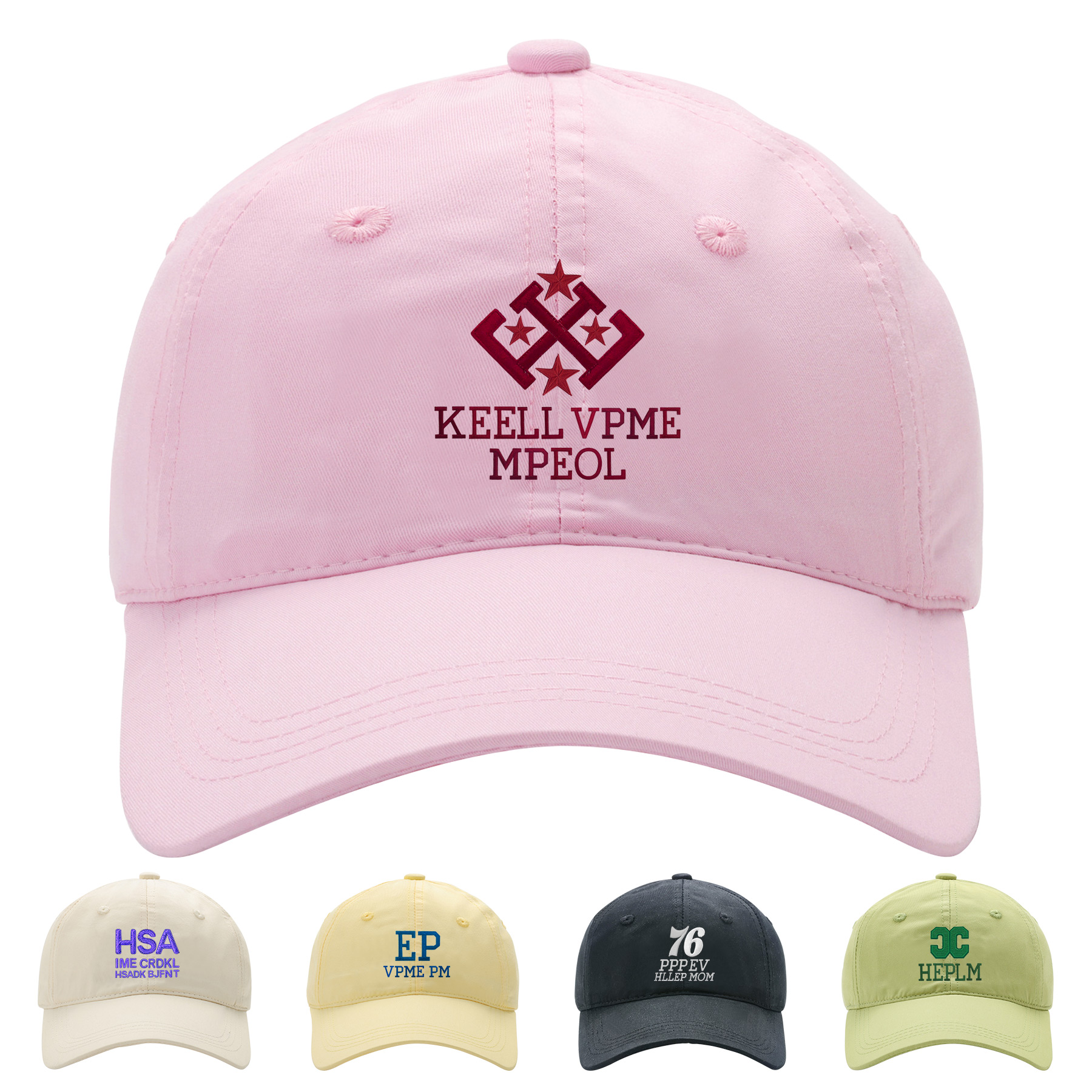 6-Panel Tencel Cotton Embroidered Curved Brim Baseball Cap 5