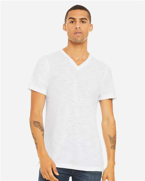 Unisex Textured Jersey V-Neck Tee - 3655 19